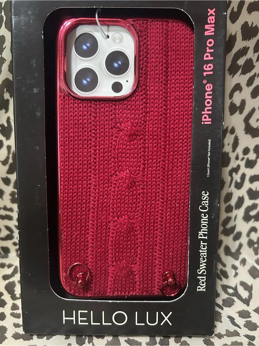 Hello Lux Red Knit Sweater iPhone 16 Pro Max Case